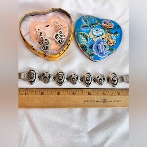 Brighton Vertigo Swirl Mod Paneled Bracelet & Mingle Mix Earrings